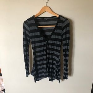 Striped button up cardigan